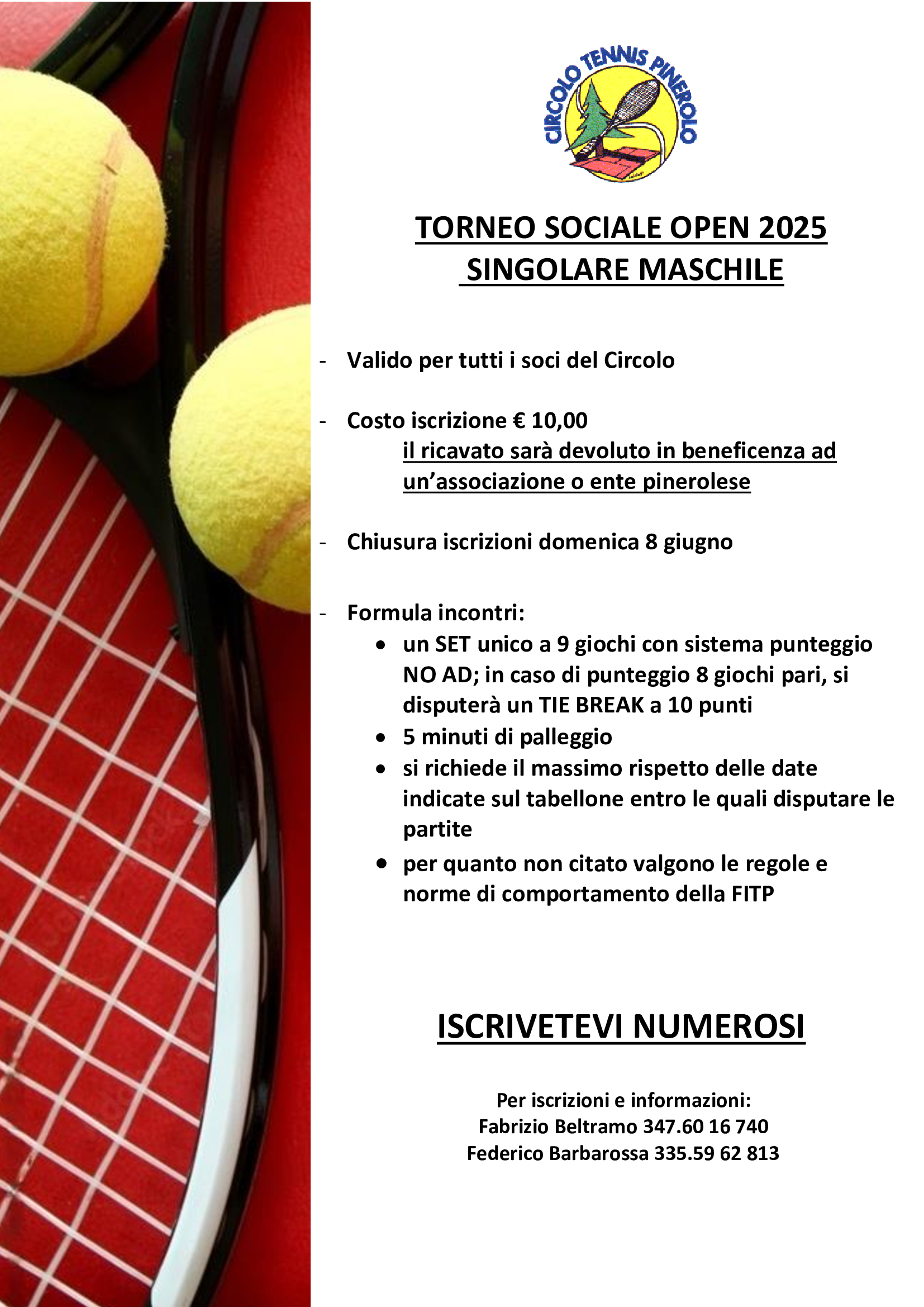 Torneo Sociale 2025 - Sono aperte le iscrizioni