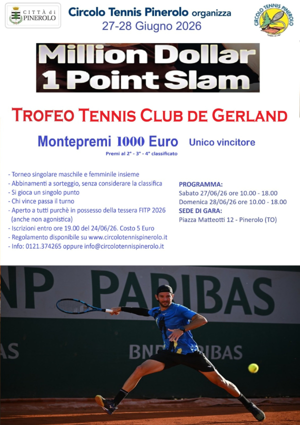 MILLION DOLLAR 1 POINT SLAM - 27-28 Giugno 2026 - Locandina